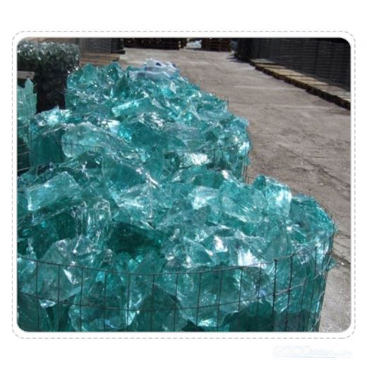 blue color crushed glass stone